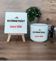 Odyometrist Hediye Seti Kupa Bardak T Kulplu ve Dekoratif Taş Tıp Bayramı Hediyesi (Model 6)