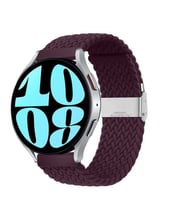 Sneezy Samsung Galaxy Watch 4 40-42-44-46mm Uyumlu 20mm Metal Klips Solo Fiberlink Örgü Kordon (Mürdüm)