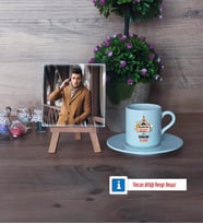 Bilgisayar Mühendisi Fotoğraflı Dekoratif Taş, Ahşap Altlıklı Türk Kahvesi Fincanı Hediye (Model 2)