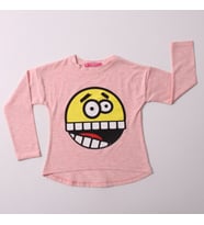 Toontoy Kız Çocuk Sweatshirt Smile Baskılı (Pembe Melanj)