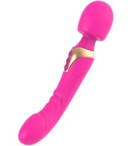 Güçlü Dildo vibratör çift motorlu g-spot masaj  oyuncak kadın çift yönlü klitoris stimülatörü (Pembe)