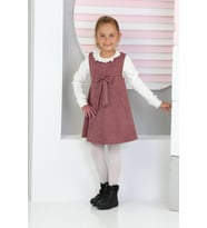 Kız Çocuk Süet Kumaş 2'li Elbise (Elbise+Bady Bluz)12177 EFTELYA (Gül Kurusu)