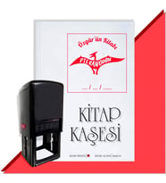 Kişiye Özel  Pteranodon Dinazor Tarihli Kitap Kaşesi (Kırmızı)