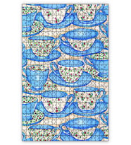 Cakapuzzle ar Çiçekli Fincanlar Puzzle Yapboz MDF (Ahşap) (255 Parça)