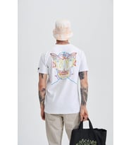 Smart Devil Erkek Baskı Taş T-Shirt (Beyaz)