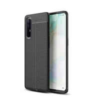 Oppo Reno 3 Pro 5G Kılıf Deri Tarzı Niss Silikon Case (Siyah)