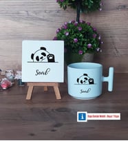 Sevimli Panda Dekoratif Taş, Kupa Bardak Kırmızı Hediye (Model 11)