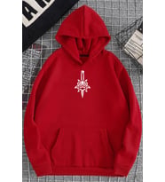 Unisex Skullcracked Baskılı Sweatshirt (Kırmızı)