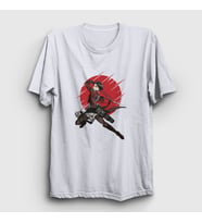 Presmono Unisex Sarı Levi Anime Attack On Titan T-Shirt 123678tt (Beyaz)