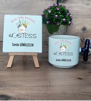 Hostes Hediye Seti Kupa Bardak T Kulplu ve Dekoratif Taş Hostese Hediye (Model 2)