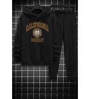 Unisex California Baskılı Eşofman Takımı (Siyah)