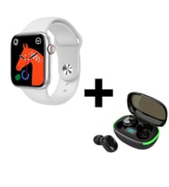 Smart Watch 7 Akıllı Saat ve Işıklı Oyuncu Kulaklıklı İkili Paket (Gümüş)