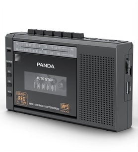 Panda 6503 25W Kaset Çalar Radyo USB/TF SES Kaydedici Özellikli Teyp Radyo Müzik Çalar (Siyah)