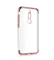 Meizu M6T Kılıf Zore Dört Köşeli Lazer Silikon Kılıf (Rose)