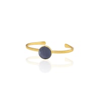 Kadir Jewellery Zirkon Taşlı Ayarlanabilir 22 Ayar Altın Kaplama Bilezik (Mor)