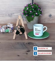 Kız Kardeş Türk Kahvesi Fincanı Ahşap Altlıklı ve Fotoğraflı Ahşap Anahtarlık Hediye (Model 9)