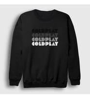 Presmono Unisex Beyaz Logo Coldplay Sweatshirt 470408tt (Siyah)