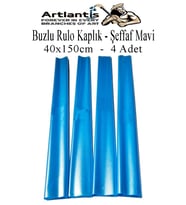 Buzlu Rulo Şeffaf Kaplık 4 Adet 40x150 cm Defter Kitap Kaplığı Okul Öğrenci Rulo Kaplık (Mavi)