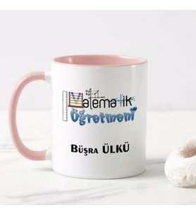 Kişiye Özel Matematik Öğretmeni Kupa Bardak HA20 (Pembe)
