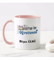 Kişiye Özel Matematik Öğretmeni Kupa Bardak HA20 (Pembe)