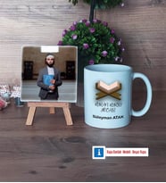 Kuran Kursu Hocası Fotoğraflı Dekoratif Taş, Kupa Bardak Beyaz Hediye (Model 1)