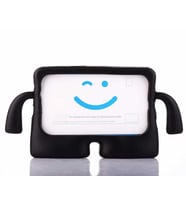 Apple iPad Air 5.Nesil ( 10.9"- 2022 ) Uyumlu Kılıf Case, Tutma Kollu ve Standlı Yumuşak Dokulu Ultra Koruyucu Çocuk Tablet Silikon Kılıf (Siyah)