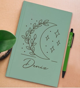 BK Gift Kişiye Özel İsimli Su Yeşili Sert Kapaklı Defter ve Tükenmez Kalem Seti, Arkadaşa Hediye, Yeni İş Hediyesi, Doğum Günü Hediyesi (Model 5)