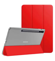 Samsung Galaxy Tab S7 FE LTE T730 T735 T737 Kılıf PU Deri Smart Standlı Case (Kırmızı)