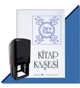 Kişiye Özel  Çerçeveli 10  Kitap Kaşesi (Mavi)