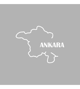 Ankara Harita Araba Sticker siyah 17x13 CM (Beyaz)