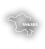 Ankara Harita Araba Sticker siyah 17x13 CM (Beyaz)
