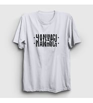 Presmono Unisex Sarı Hanımcı Katlamalı Gizli Yazılı T-Shirt 342952tt (Beyaz)