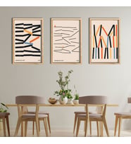 3'lü Ahşap Lamine Çerçeveli Mdf Tablo Minimalist Art 1920 (Ahşap)