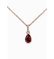 Mistik Topaz Taşlı 14 K Rose Altın Kaplama Kadın Kolye (Garnet)
