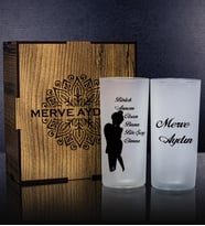 eJOYA Anneler Gününe Özel Kutusunda 2'li Rakı Bardağı Hediye Seti  107242 (Siyah)