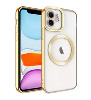 Apple iPhone 11 Kılıf Magsafe Wireless Şarj Özellikli Setro Kılıf (Gold)