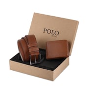 Polo Rucci Kutulu Erkek Kemer Cüzdan Hediye Seti SETE-3016 (Taba)