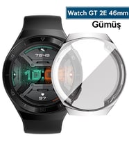 Ally Huawei Watch GT2E 46mm 360 Koruma Ultra Ince Silikon Kilif (Gümüş)