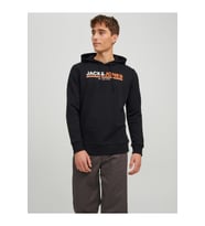 Jack & Jones Erkek Fit Kapüşonlu Sweatshirt Frederik - 12219814-02 (Siyah)