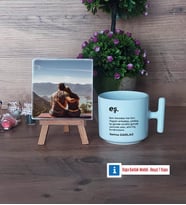 Eşe Hediye Fotoğraflı Dekoratif Taş, Kupa Bardak Beyaz Hediye (Model 12)