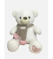 Gran Toys Peluş Buffy Atkılı Ayı - 55CM (Beyaz)
