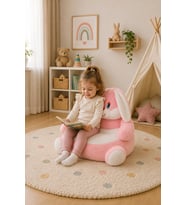 Tavşan Peluş Bebek - Çocuk Koltuğu %100 Yerli (Pembe)