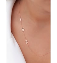 Kişiye Özel Harf Kolye  925 AYAR GÜMÜŞ KOLYE (Rose)