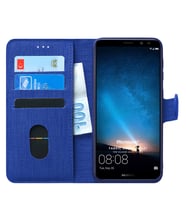 Huawei Mate 10 Lite Kılıf Fabric Book Wallet (Lacivert)