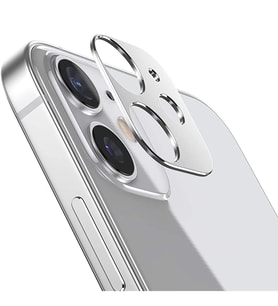 İPhone 12 3D Metal Kamera Koruyucu Metal Lens (Gümüş)