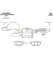 Meriç® Chevrolet Lacetti Sedan Ön Torpido Kaplama Maun 15 Parça 2004-› (Alüminyum)