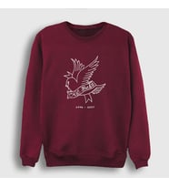 Presmono Unisex Beyaz Cry Baby Lil Peep Sweatshirt 36761tt (Bordo)