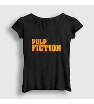 Presmono Kadın Beyaz Logo Film Pulp Fiction T-Shirt 248579tt (Siyah)