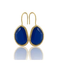 Kadir Jewellery 22 Ayar Altın Kaplama Fosil Taşlı Küpe -El İşçiliği Ve Hipoalerjenik Küpe (Parlement)