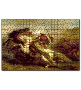 Cakapuzzle Atlı Müslüman Askeri Eugene Delacroix  Puzzle Yapboz MDF (Ahşap) (255 Parça)